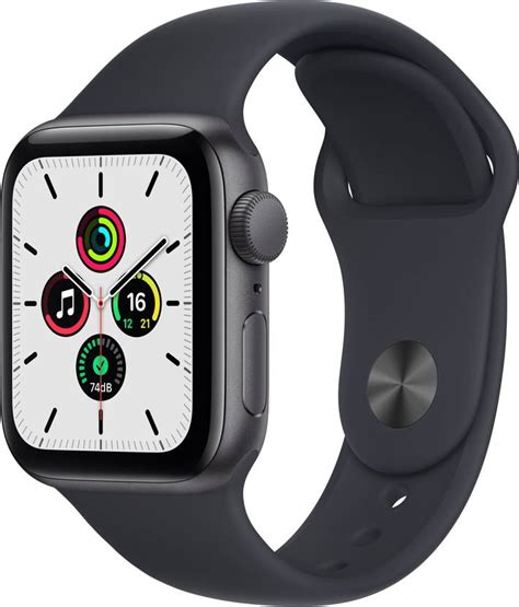 Apple Watch SE (GPS, 44mm) - Space Grey Aluminium Case with Midnight ...