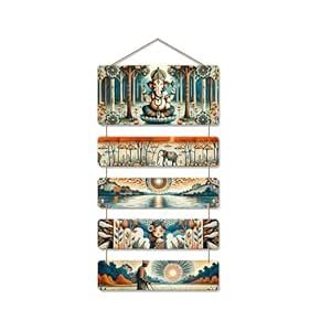 Artvibes Warli Tribal Art Wooden Wall Hanging Decoration Items for Home ...