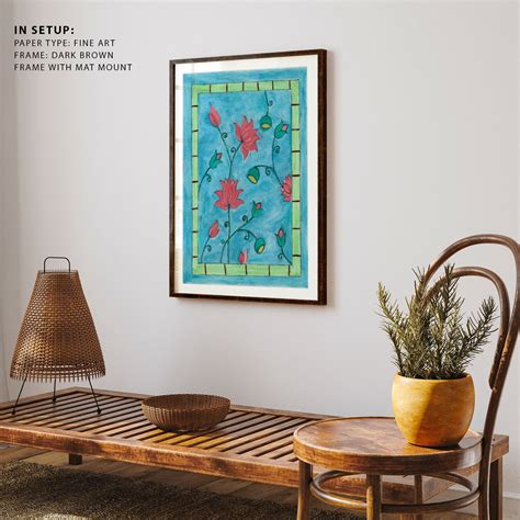 Madhubani floral Art : Buy Madhubani Paintings & Art Prints Online ...