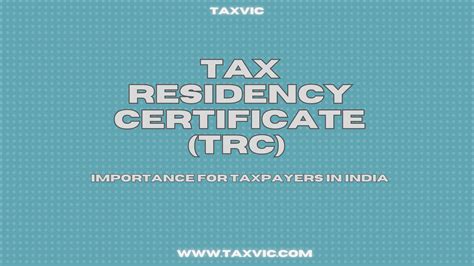 Tax Residency Certificate (TRC) and its importance