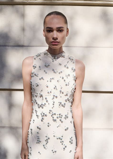 Long dress with embroidered spheres - Women | MANGO Saudi Arabia