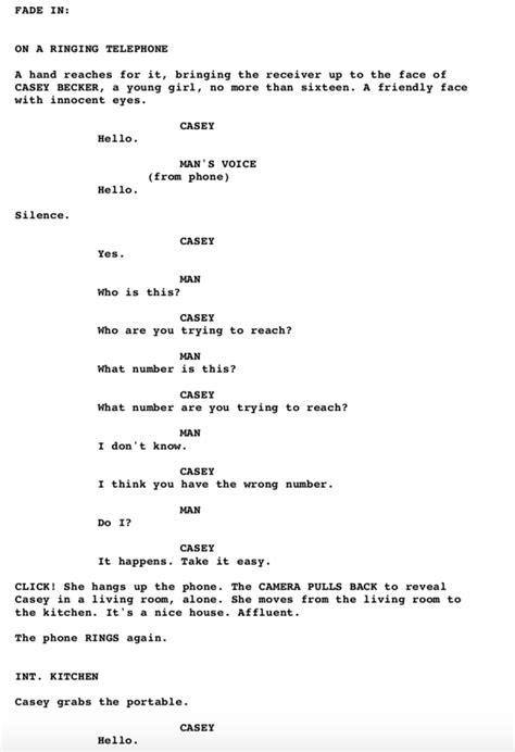 Image result for TV Script First Page