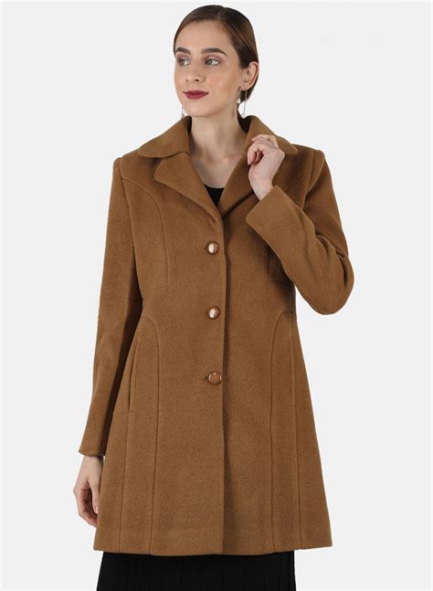 Buy Women Brown Solid Coat Online in India - Monte Carlo