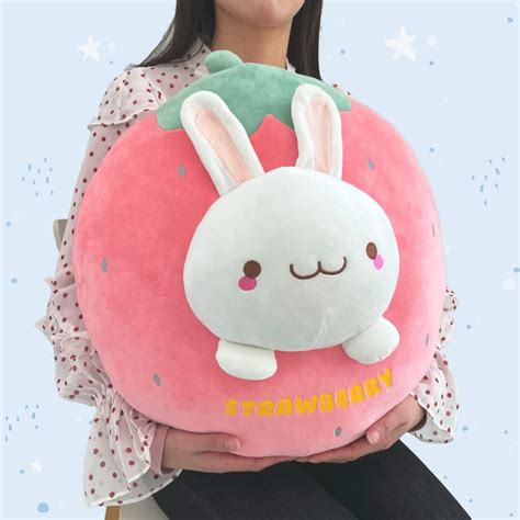 Buy ARELUX 18" Bunny Plush Pillow Cute Strawberry Stuffed Animal Kawaii ...