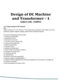 Design Of Dc Machine And Transformer - 2160912 - GTU - Studocu