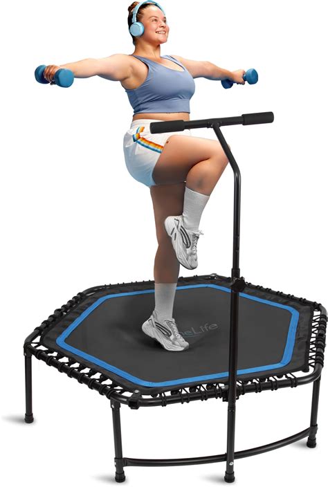 SereneLife Fitness Exercise Rebounder Mini Trampoline - 48" Inch Jump ...