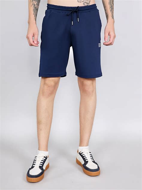 Buy Men Navy Blue Solid Regular Fit Shorts Online in India - Rock.it ...