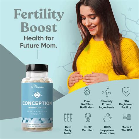 Eu Natural Conception For Women Fertility Prenatal Vitamins - 60 Capsules - Viva Organics VitaVault
