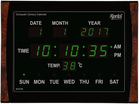 Buy Ajanta Quartz Plastic Digital LED Rectangle Wall Clock (DC 017, 39. ...
