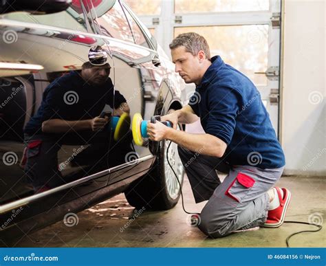 Worker on a car wash stock photo. Image of cleaning, check - 46084156