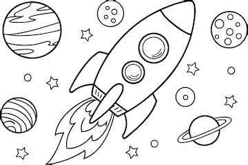 Rocket ship flying through space | Premium AI-generated vector