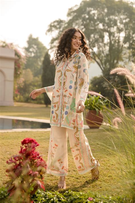 Smart cotton digital printed co ord set– Aashvi Couture
