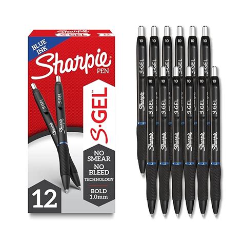 Sharpie S-Gel, Gel Pens, Bold Point (1.0mm), Blue Ink Gel Pen, 12 Count ...