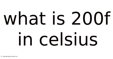 What Is 200f In Celsius