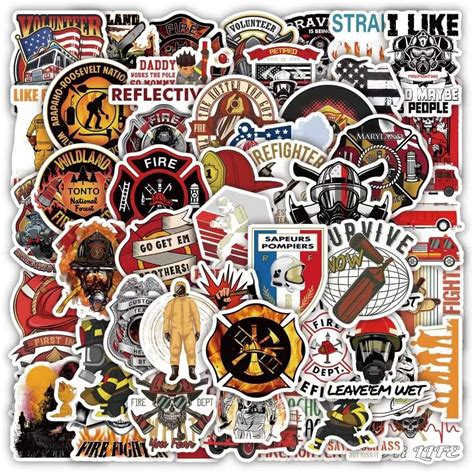 FUNWING Firefighter Stickers Set | 50 Waterproof Vinyl India | Ubuy
