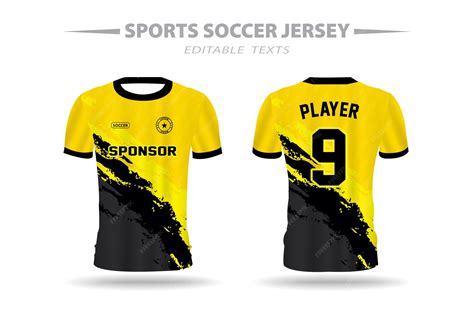 Premium Vector | Yellow and black soccer football jersey design ...
