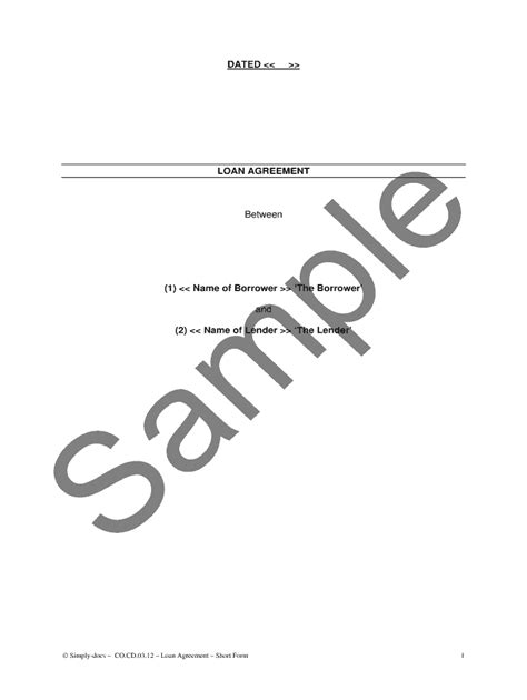 Simple Friendly Loan Agreement Format Word - Fill Online, Printable ...