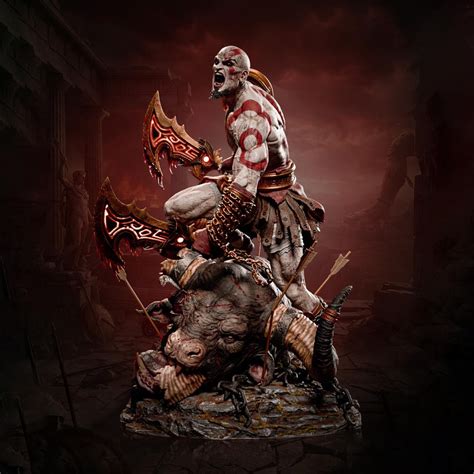 Kratos God of War 3D Printed Resin Statue by Tibs 3D Studio – Spartan ...