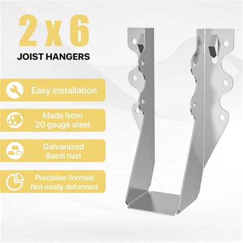 Etokfoks 25 pcs 2x6 Joist Hanger LU26 20 Gauge Double Shear Face Mount ...