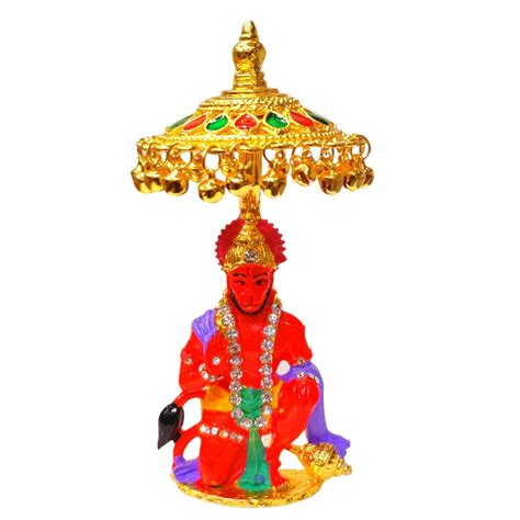 Gemstones Studded Hanuman ji Statue, Bajrang Bali Hanuman Idol for Car ...