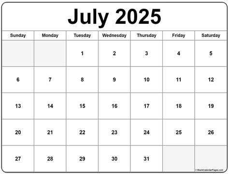 July 2025 Calendar Printable - King Printables