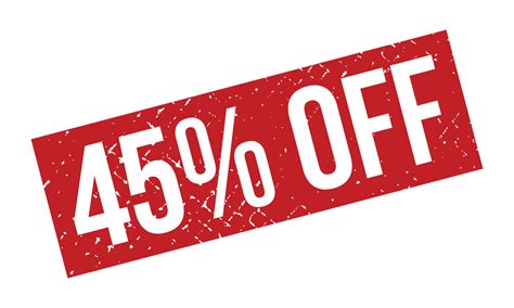 45 Percent Off Rubber Stamp. Red 45 Percent Off Rubber Grunge Stamp ...