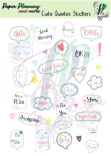Cute Quote Sticker Sheet – Paper planning and more