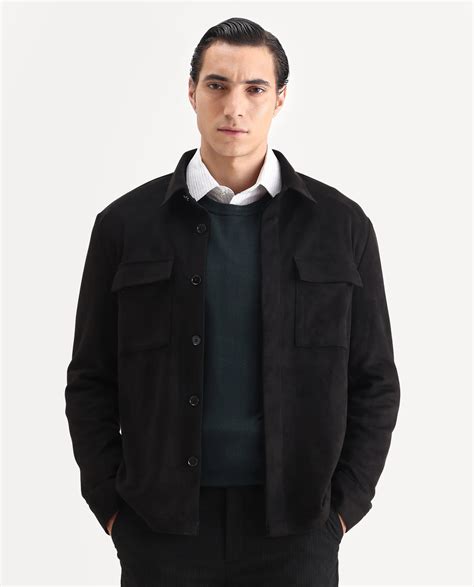 Rare Rabbit Men's Delk-25 Black Polyester Blend Fabric Collared Neck R