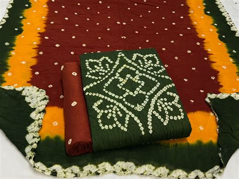 Best quality Bandhani Cotton Suit Set with Cotton Dupatta - TSPSMBDA86 ...