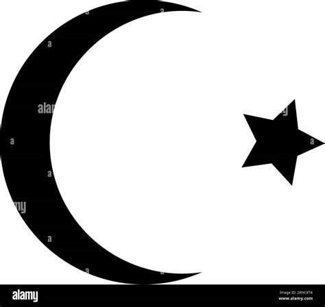crescent moon islam muslim glyph icon vector illustration Stock Vector ...