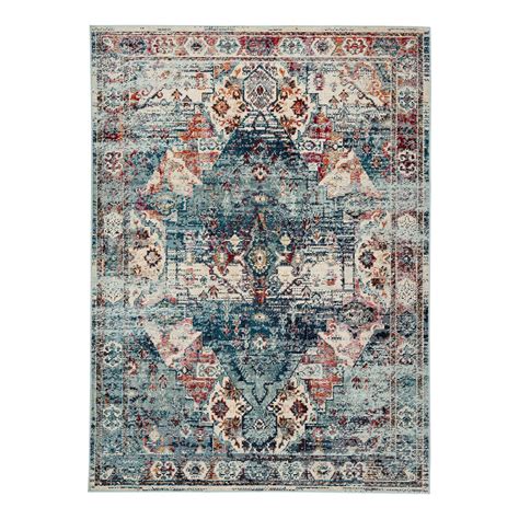 Jayde Blue Multicolor Medallion Indoor Outdoor Rug - World Market