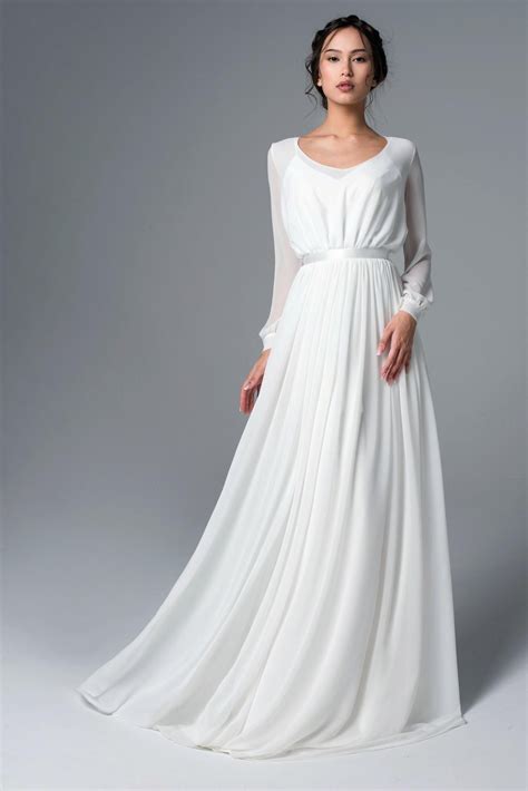 long sleeve wedding dress affordable