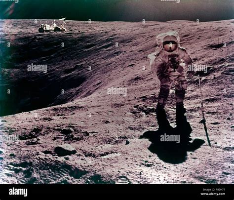 Astronaut Charles Duke at the Descartes landing site, Apollo 16 mission ...