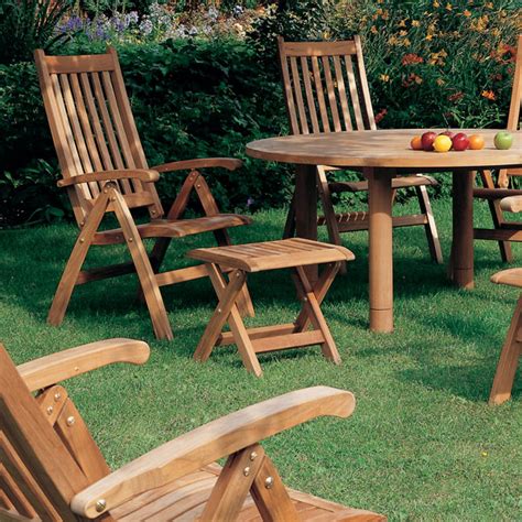 Reclining garden on sale chair with footstool