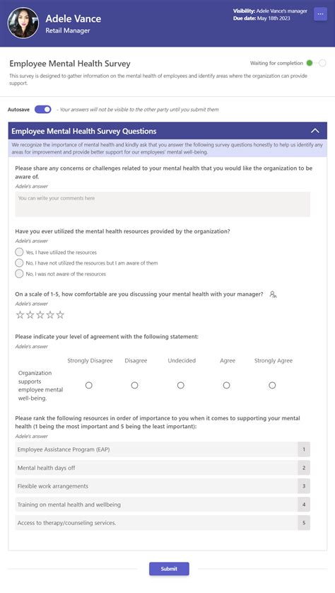 Teamflect: Employee Mental Health Survey Template