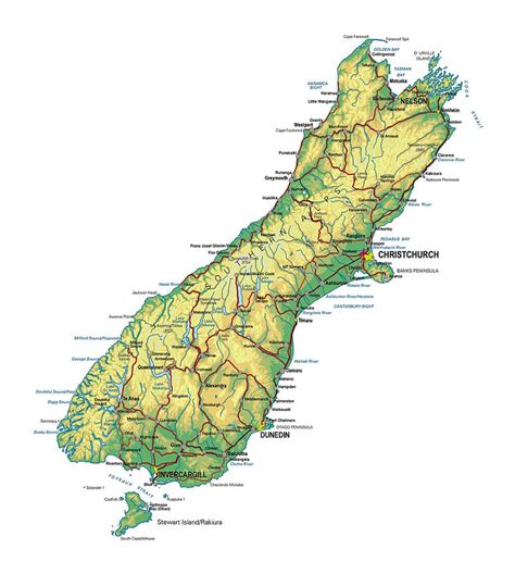 New Zealand Map South Island - Map Of Rose Bowl