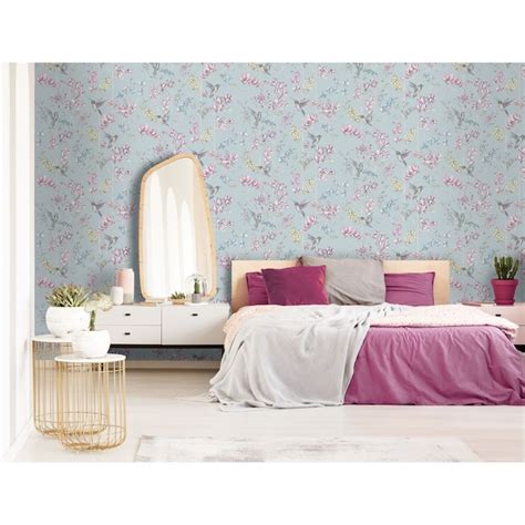 HOLDEN 56-sq ft Teal Paper Trail Unpasted Wallpaper 12421 at Lowes.com