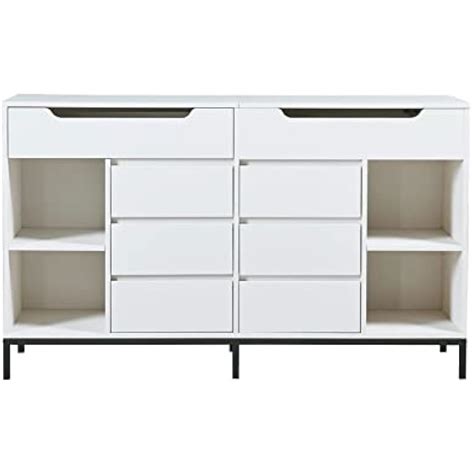 FRITHJILL White Dresser with Flip Top Mirror, 7 - | Ubuy India