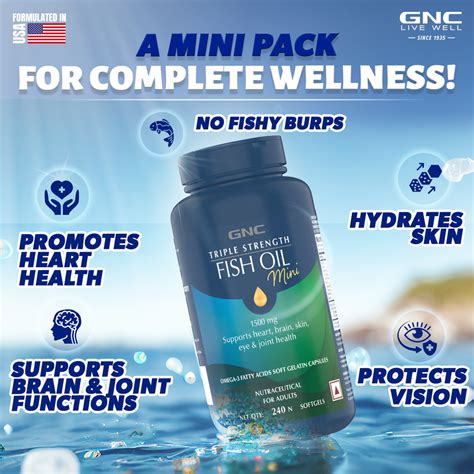 Buy GNC Triple Strength Fish Oil Mini - 750 mg Fish Oil with 450 mg of ...