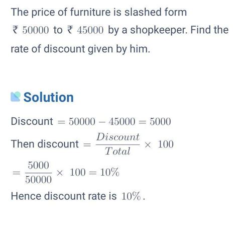 the price of furniture is latched from rupees 50000 rupees 45000 by a ...