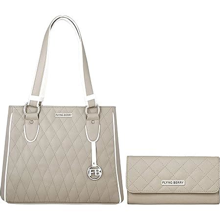 FLYING BERRY Women's Handbag With Sling Bag (Set of 2) (White & Gold ...