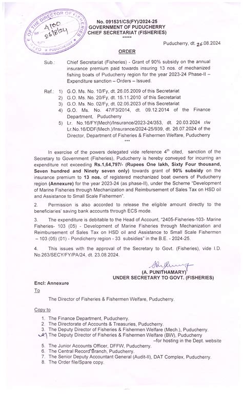Grant of 90% subsidy on the annual insurance premium paid towards ...