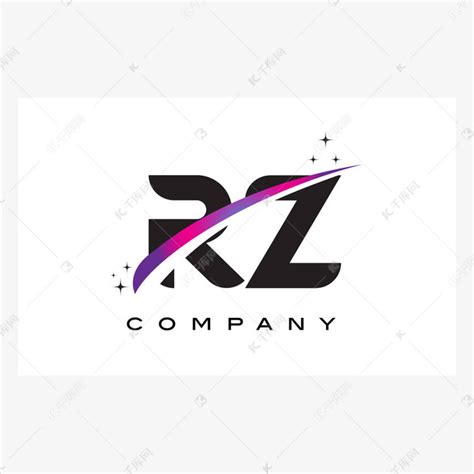 Rz R Z 黑色字母标志设计与紫色洋红色旋风素材图片免费下载-千库网