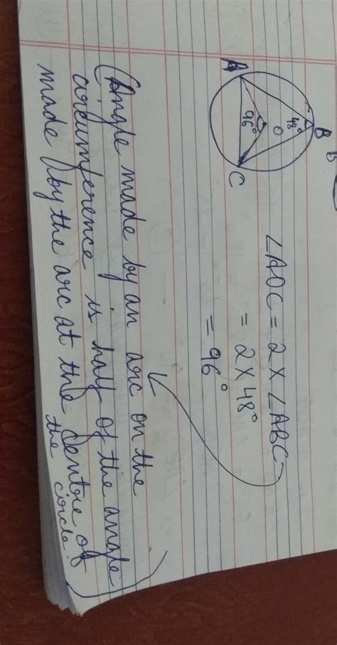 A,B, and C are point on the circumference of a circle,centre O. Angle ...