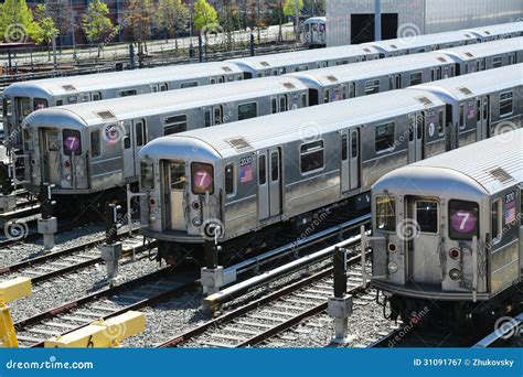 NYC Subway Cars In A Depot Editorial Photography - Image of railway ...