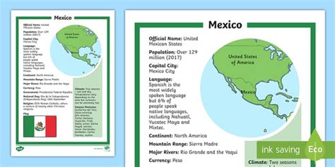 KS2 Mexico Fact File (teacher made)