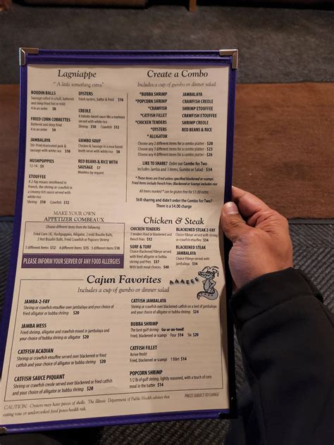 Menu at Cajun Connection restaurant, North Utica