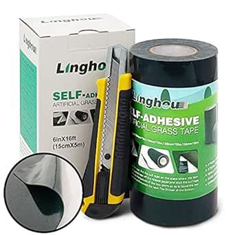 Double-Sided Artificial Grass Tape (6inx16ft), Self Adhesive Artificial ...
