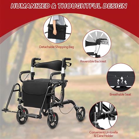 SAFSTAR S AFSTAR 2-in-1 Rollator Walker with Seat, Folding India | Ubuy