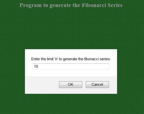 How to Create a Fibonacci Function in JavaScript with HTML 的图像结果